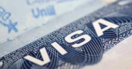 nærbillede af et amerikansk visum